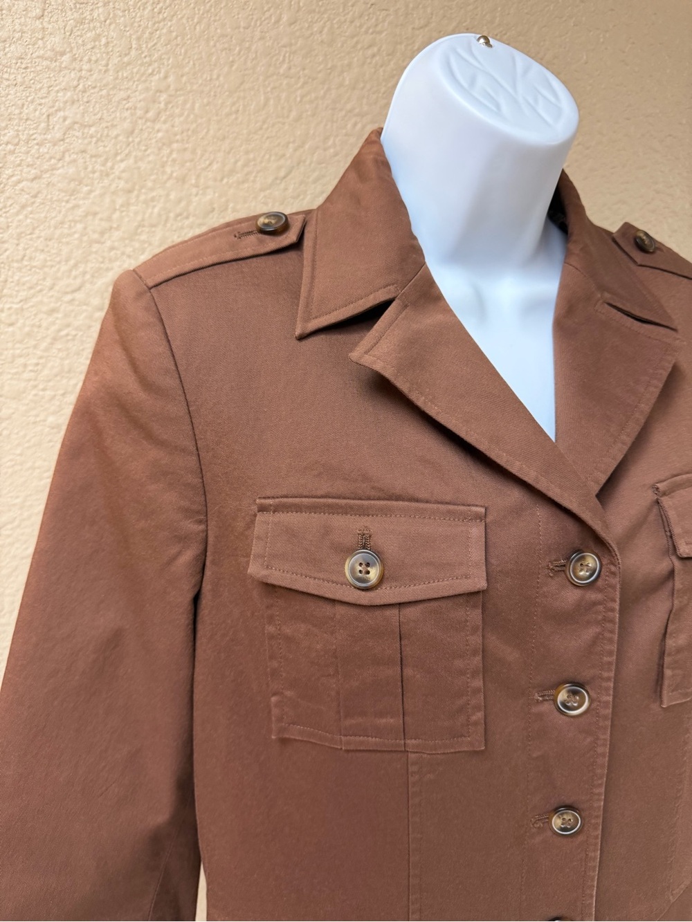 4/$20 Apostrophe Brown Utility Jacket with Button Front - Picture 2 of 7